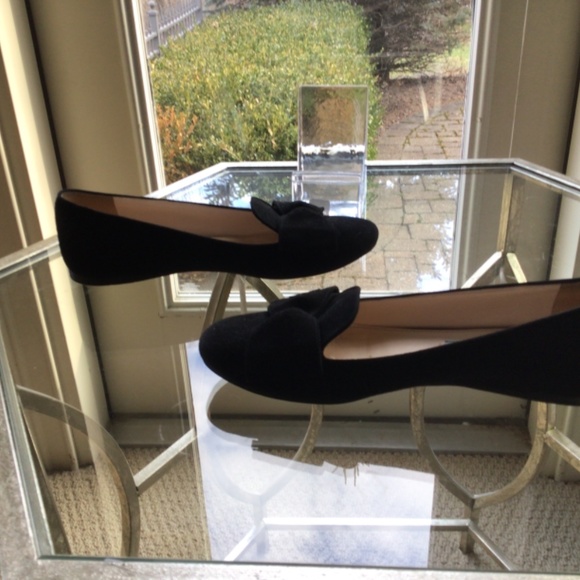 PRADA BLACK SUEDE SHOES WITH BOW - Picture 2 of 4